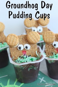 groundhog day pudding cups