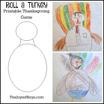 Roll a Turkey - Printable Thanksgiving Game