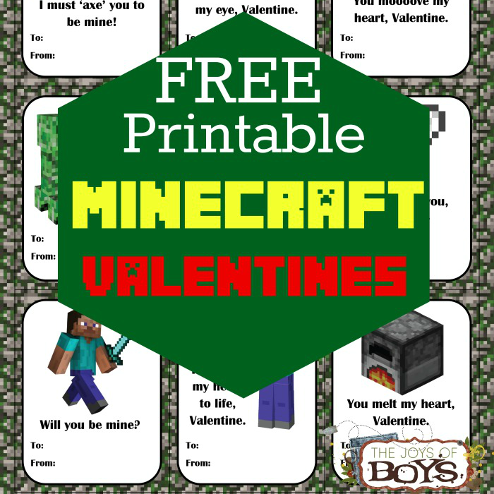 Minecraft Valentines Day Cards