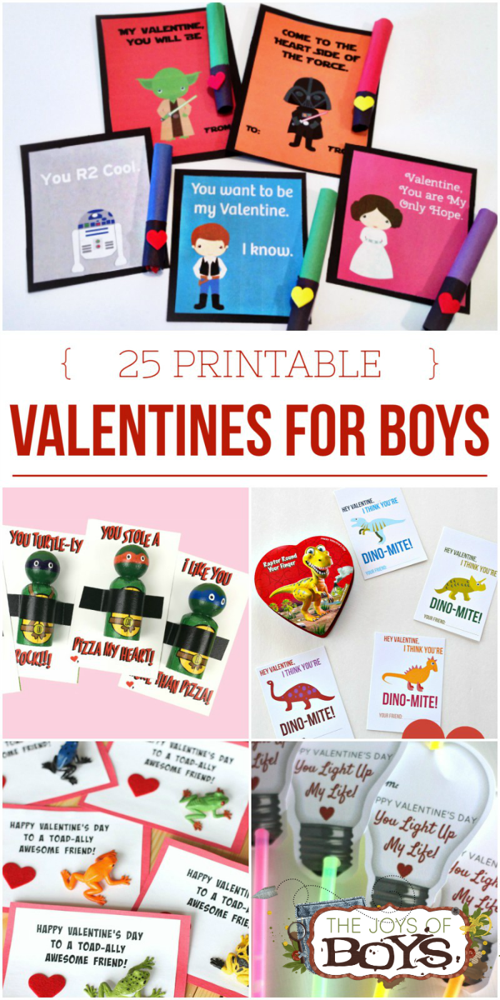 25 Printable Valentines for Boys "BoyApproved" Valentines