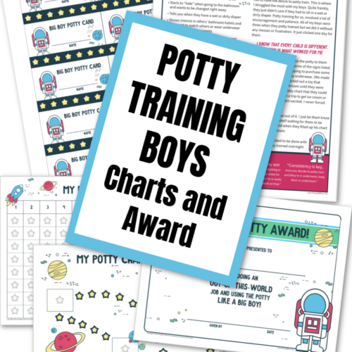Potty training charts, potty training award, Potty training punch cards