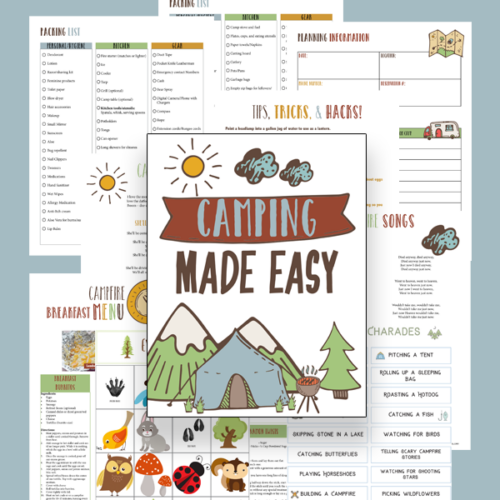 Make camping with kids easy and fun with this Camping Made Easy printable pack.